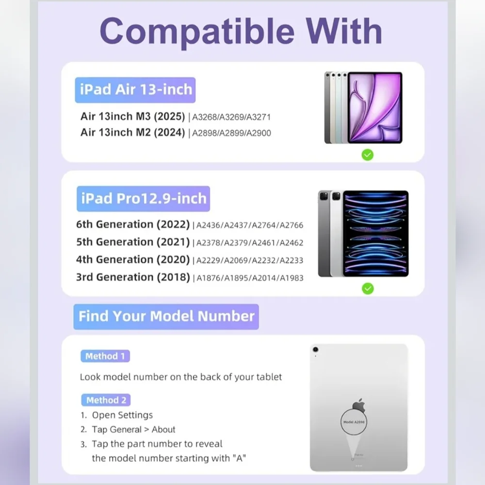New- Purple Magnetic Tablet Case with Detachable Keyboard